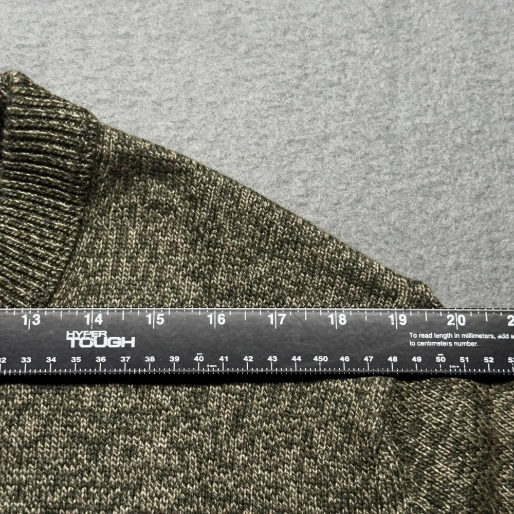 Banana Republic Mens Crew Neck Sweater Size L Green Marl Cotton Wool Blend NWT